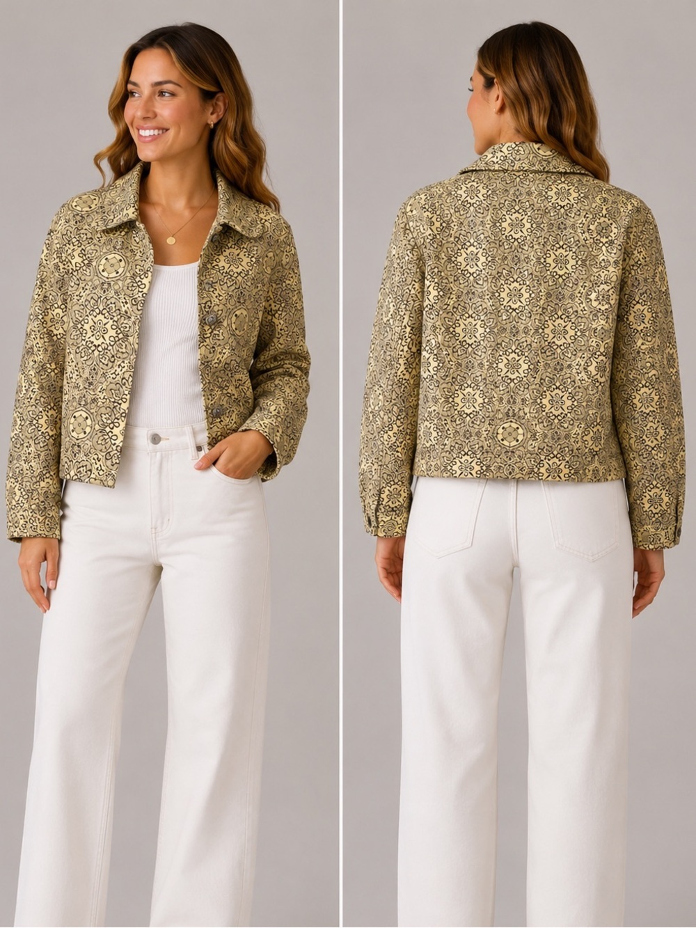 Women's Oscar de la Renta Patterned Jacket – Size 10 – Like New